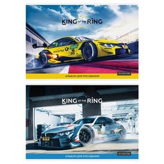 ArtSpace Альбом для рисования 20л, А4, на скрепке ArtSpace Авто. King of the ring, 16 шт.