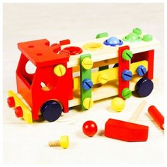 Конструктор-стучалка машина болтики с шариками Лесная мастерская