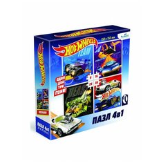 Пазл. Hot Wheels. Набор. 4 в 1. 9-16-25-36 элементов. Команда Скорость., Origami