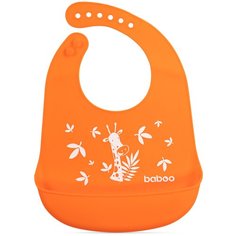 Baboo Фартук нагрудный силиконовый Safari 11-006, оранжевый