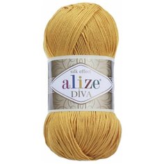 Пряжа для вязания Alize Diva (комплект 5 мотков), цвет: т. желтый (488), состав: 100% - микрофибра-акрил , вес: 100 гр, длина: 350 м