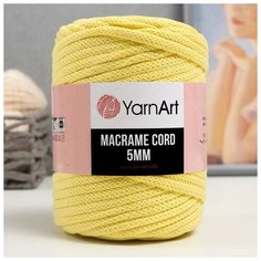 Пряжа "Macrame Cord" 60% хлопок, 40% вискоза/полиэстер 5 мм 85м/500гр (754 св. жёлтый) Yarn Art