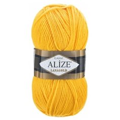 Пряжа Alize Lanagold, 49 % шерсть, 51 % акрил, 100 г, 240 м, 1 шт., 216 жёлтый
