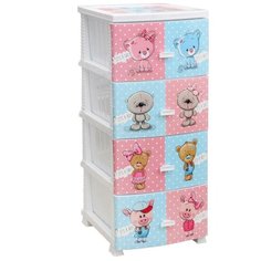 Комод друзья белый 4-х секц РОССПЛАСТ