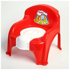 Горшок-стульчик с крышкой, цвет красный Милих