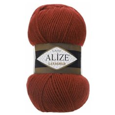 Пряжа Alize Lanagold, 49 % шерсть, 51 % акрил, 100 г, 240 м, 5 шт., 36 терракот