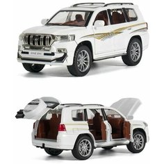 Машинка металлическая инерционная Тойота Лэнд Крузер Прадо Toyota Land Cruiser Prado 21 см (1:24) с открывающимися дверьми, капотом и багажником Lema Goods