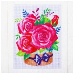 Набор для творчества. Канва для вышивки крестиком "Букет из роз", 20 х 15 см Школа талантов
