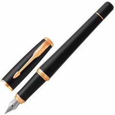 Ручка перьевая PARKER Urban Core Muted Black GT, корпус черный матовый лак, позолоченные детали, синяя, 1931593 шт.