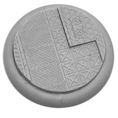 Подставка для миниатюр (Вархаммер, Warhammer и пр.) круглая "Tech Bases / Техническая", 50 мм, непокрашенная, 1 шт. Micro Art Studio