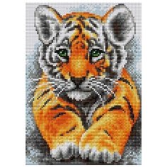 Алмазная мозаика "Магнит. Милый тигр", 20x28, см, Вышиваем бисером