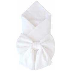 Одеяло на выписку 90х90 «Муслиновое», с бантом на резинке летнее, молочный Kidi