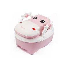 Горшок детский со спинкой и ручками Бегемотик ST SM-CP005/PK (розовый) Santrade