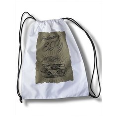 Мешок для cменной обуви надписи приколы, работаю за еду, гамбургер, стилизация, современность, шрифты, надписи, слова - 30729 Brut Bag