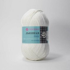 Пряжа Пехорка Льняная 01 белый 55%лен 45%хлопок 100г 330м 5шт