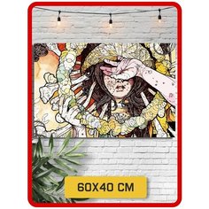 Картина по номерам на холсте Хиппи арт (Инди арт, Психоделика, красочная картина) - 7410 Г 60x40