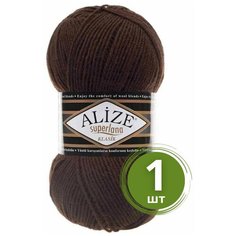 Пряжа "Superlana Klasik" 25% шерсть, 75% акрил 280м/100гр (26 коричневый) Alize