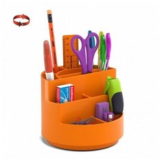 Набор настольный ErichKrause Mini Burger Neon Solid, 13 предметов, вращающийся, оранжевый неон./В упаковке шт: 1