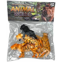 Набор животных, Детский, Фигурки диких животных, Африка, Животные дикой природы, Тигр, Леопард, Рысь, Горилла, 4 штуки Ярик