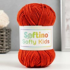 Пряжа 100% акрил "Softy Kids" 90м ±5м 50 гр цвет 36 красное дерево (2 шт) Softino