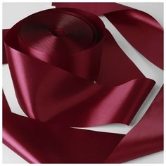 Лента атласная, 100 мм x 100 5 м, цвет бордовый./В упаковке шт: 1 Noname