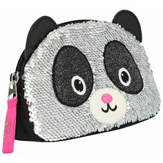 Пенал школьный повседневный для канцтоваров 1 отделение SNUKIS Panda Панда из пайеток Топ модель для девочек Depesche