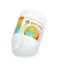 Пряжа Пехорка Детская Новинка цвет 001 белый 1 упак. 10 мотков*50г*200м акрил высокообьемный 100%