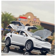 Коллекционная машинка Tesla X 100D 1:24 (металл, свет, звук) XLG