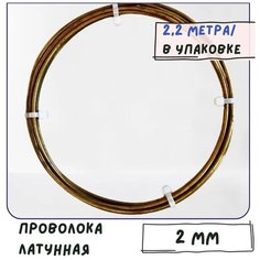 Проволока латунная/Проволока для рукоделия мягкая 2 мм, моток 2,2 м КафеБижу