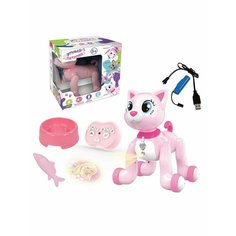Кошка р/у, свет, звук, проектор, USB кабель, аккум, эл. пит.2*AA не вх. в компл, кор. Наша Игрушка