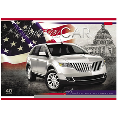 Альбом для рисования А4 40л скрепка Country Cars 004120 Нет бренда