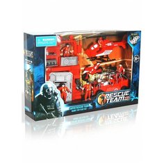 Набор игровой из 5 фигурок пожарных с подвижными конечностями, пожарной станцией и аксессуарами Нет бренда