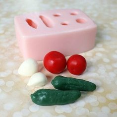 Силиконовая форма для мыла, Овощи для баночки Helena Mold