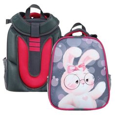 Calligrata Рюкзак каркасный 38 х 30 х 16 см, эргономичная спинка, Calligrata Probag "Зайчик" (школьный, с ситемой роста)