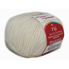 Пряжа Троицкая камвольная фабрика Фиджи (ТКФ), белый - 01, 20% мериносовая шерсть, 60% хлопок, 20% акрил, 5 мотков, 50 г, 95 м.