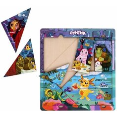 Развивающие деревянные пазлы для малышей Лунтик В гостях у рака Чикибряка Mapacha