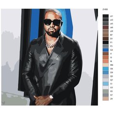 Картина по номерам Z-935 "Канье Уэст" 80x80 Brushes Paints