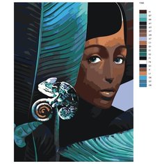 Картина по номерам Т396 "хамелеон И девушка" 40x50 Brushes Paints