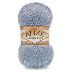 Пряжа Alize Angora gold (Ангора голд) цвет: 221 светлый джинс, 100гр. 550м. (20% шерсть, 80% акрил), 1 шт.