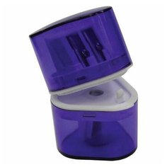 Точилка BRAUBERG "Case", 3 отверстия для чернографитных и цветных карандашей (в том числе утолщенных), с контейнером, ассорти, 226943