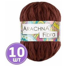 Пряжа для вязания спицами, крючком Arachna Fibra классическая средняя, 100% полиэфир цвет 05 коричневый, 10 шт. по 50 г 200 м