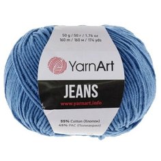Пряжа "Jeans" 55% хлопок, 45% акрил 160м/50гр (16 яр. голубой) Yarn Art
