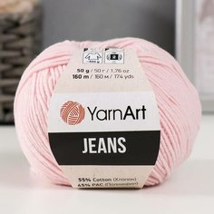 Пряжа "Jeans" 55% хлопок, 45% акрил 160м/50гр (18 нежно-розовый) Yarn Art