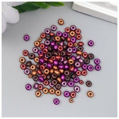 Бисер стекло 6/0 "Металлик. Меланж. Фиолетово-кофейный" 10 гр Noname