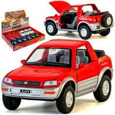 Машинка игрушка детская1:32 Toyota Rav4 Concept (Тойота Рав 4) 12,5 см, металлическая, инерционная, коллекционная / Красный Kinsmart