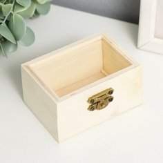 Шкатулка для росписи дерево со стеклянной вставкой 8,5х6,5х4,5 см Flash Me