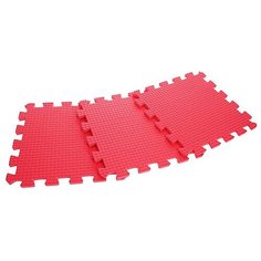 Набор из 9 мягких плиток (коврик-пазл) 33х33x0.9 см Красный Janett