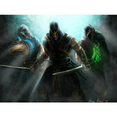 Плакат, постер на бумаге Mortal Kombat/Мортал Комбат/игровые/игра/компьютерные герои персонажи. Размер 21 х 30 см