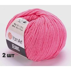 Пряжа YarnArt Jeans Ярнарт джинс Розово-коралловый (78) 2 мотка 50 г/160 м (45% акрил 55 хлопок)