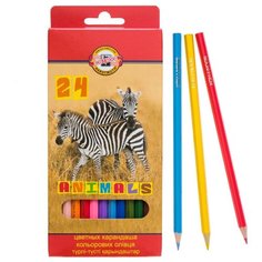 Карандаши 24 цвета Koh-I-Noor 3554, "Животные", европодвес